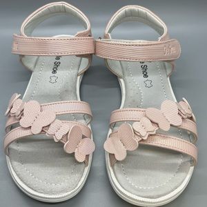 New Pink Butterfly Girls Sandals. Size US 12